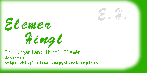 elemer hingl business card